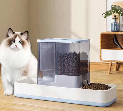 Blue 2-in-1 Automatic Pet Water and Food Dispenser - Gravity Feeder for Cats and Dogs - Image 6