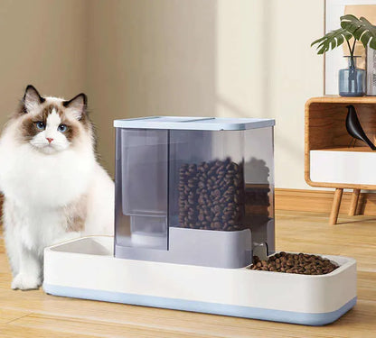 Blue 2-in-1 Automatic Pet Water and Food Dispenser - Gravity Feeder for Cats and Dogs - Image 6