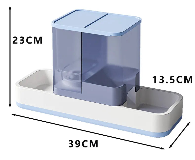 Blue 2-in-1 Automatic Pet Water and Food Dispenser - Gravity Feeder for Cats and Dogs - Image 7