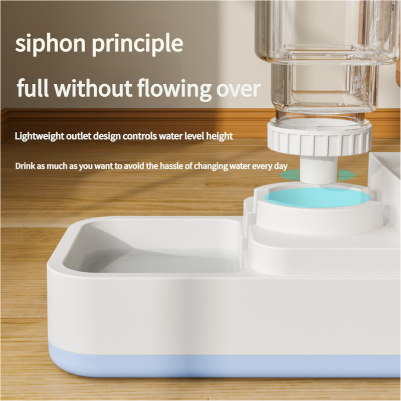 Pink 2-in-1 Automatic Pet Water and Food Dispenser - Gravity Feeder for Cats and Dogs - Image 2