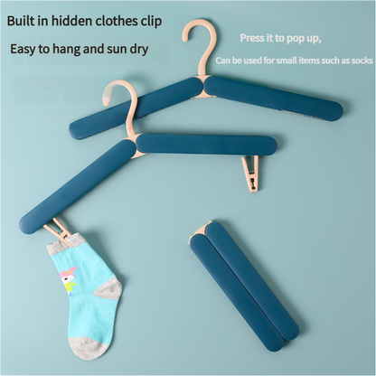 2PCS  White Portable Travel Hanger with Hidden Clips - Lightweight Folding Clothes Hanger for Socks and Small Items - Image 6
