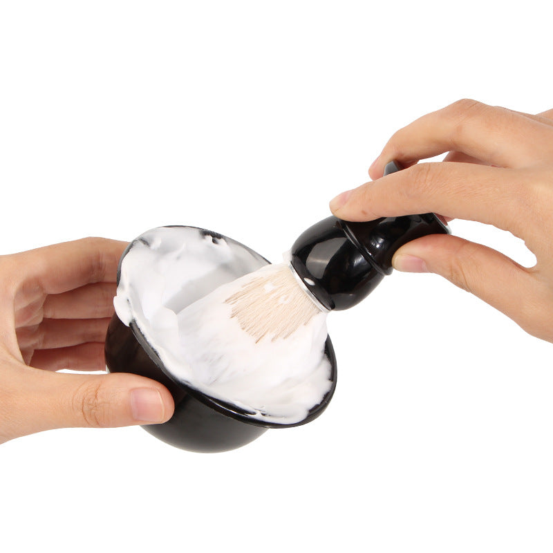2 PCS Men's Shaving Brush Set with Lathering Bowl and Stand - Professional Beard Grooming Kit for Wet Shaving - Image 3
