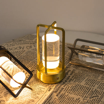 Gold Rechargeable Table Lamp - Touch Dimming 3-Color LED Light for Bedroom and Office - Image 2