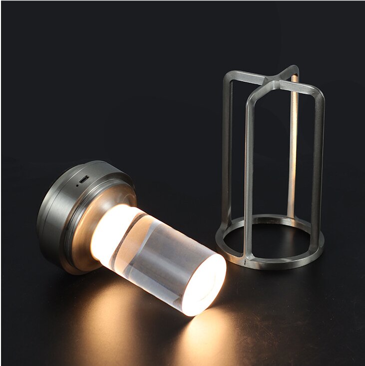 Gold Rechargeable Table Lamp - Touch Dimming 3-Color LED Light for Bedroom and Office - Image 5