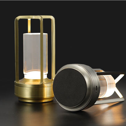 Silver Rechargeable Table Lamp - Touch Dimming 3-Color LED Light for Bedroom and Office - Image 4