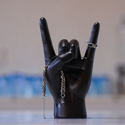 Gold Right Hand Resin Rock and Roll Hand Figurine - Stylish Desk and Living Room Decor - Image 5