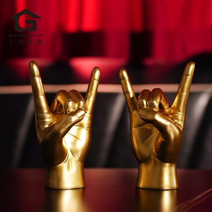 White Right Hand Resin Rock and Roll Hand Figurine - Stylish Desk and Living Room Decor - Image 4