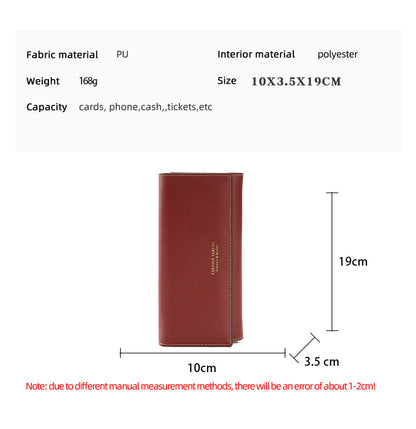 Deep Red PU Slim Wallet with Polyester Interior - Stylish Clutch for Cards and Cash - Image 4