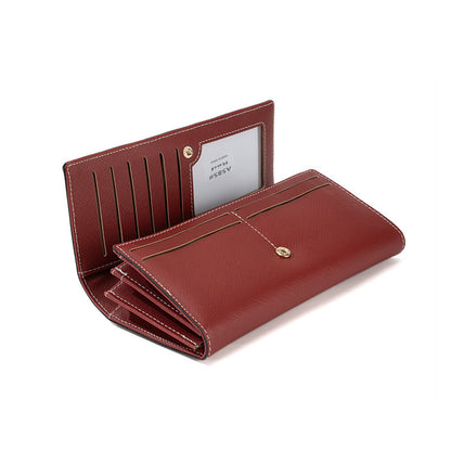 Green PU Slim Wallet with Polyester Interior - Stylish Clutch for Cards and Cash - Image 3