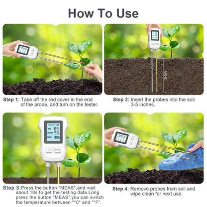3-in-1 Soil Detector for pH, Moisture, and Temperature - Gardening Tool for Healthy Plants (Battery not included) - Image 5