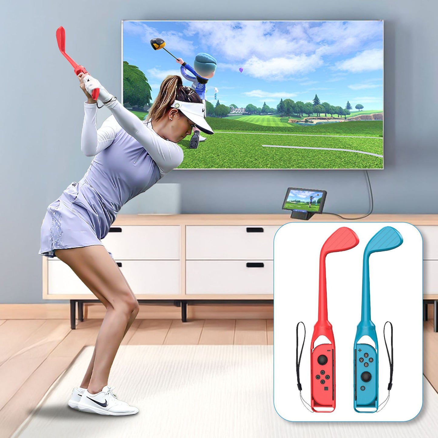 18-in-1 Motion-Sensing Sports Kit for Gaming Consoles - Tennis, Golf, and Fitness Accessories - Image 3