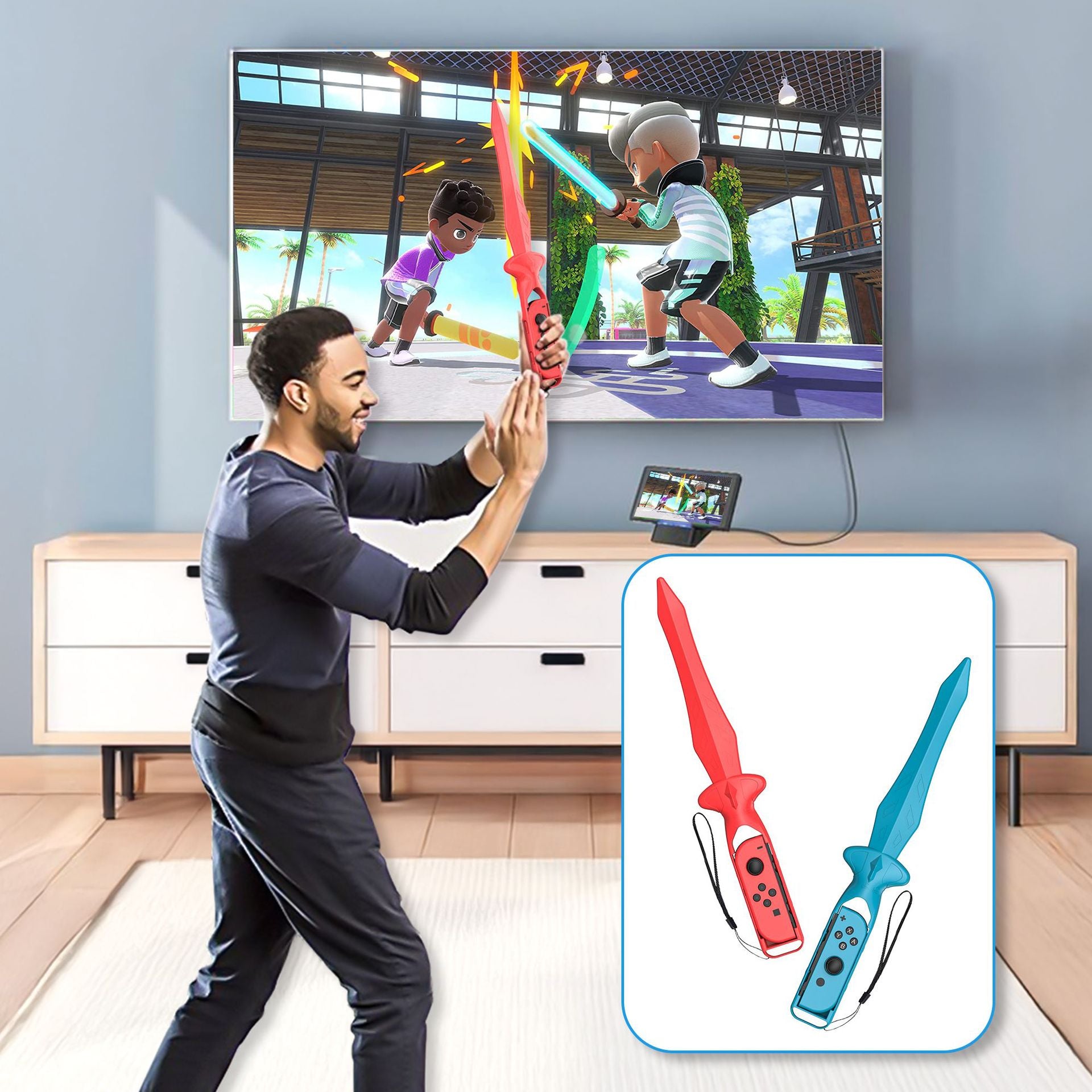 18-in-1 Motion-Sensing Sports Kit for Gaming Consoles - Tennis, Golf, and Fitness Accessories - Image 4