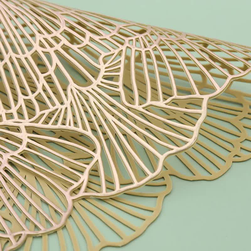 Rose Gold Elegant Floral PVC Placemats - Set of 8, Durable & Stylish Table Mats (38cm) - Image 3