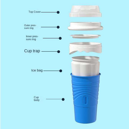 Rose Red Cool Summer Slushie Cup - 500ml Quick-Freeze Smoothie Maker with Straw - Image 5