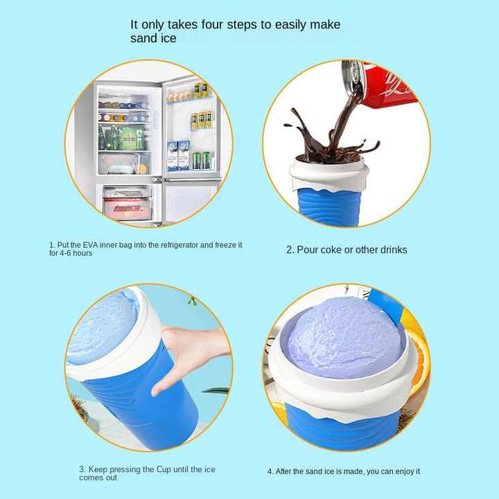 Rose Red Cool Summer Slushie Cup - 500ml Quick-Freeze Smoothie Maker with Straw - Image 6
