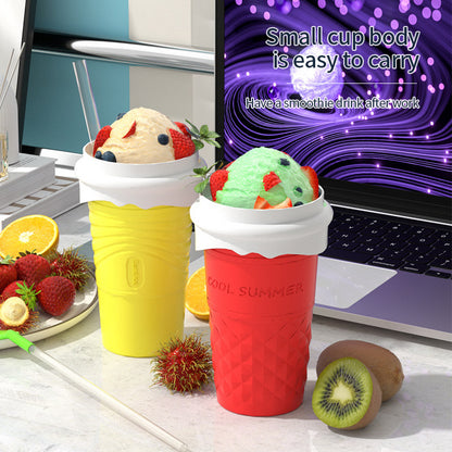 Green Cool Summer Slushie Cup - 500ml Quick-Freeze Smoothie Maker with Straw - Image 3