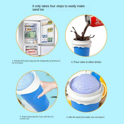 Green Cool Summer Slushie Cup - 500ml Quick-Freeze Smoothie Maker with Straw - Image 6
