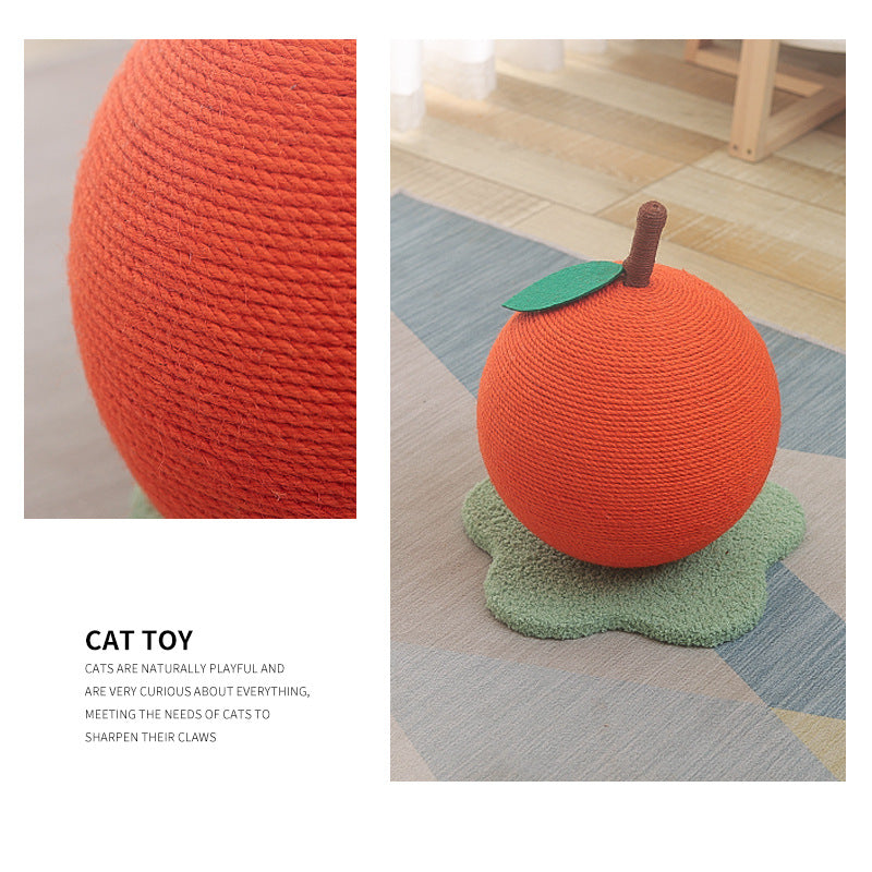 Adorable Orange-Shaped Cat Scratcher - Durable Sisal & Soft Base (Large size: 30x30x33cm) - Image 2