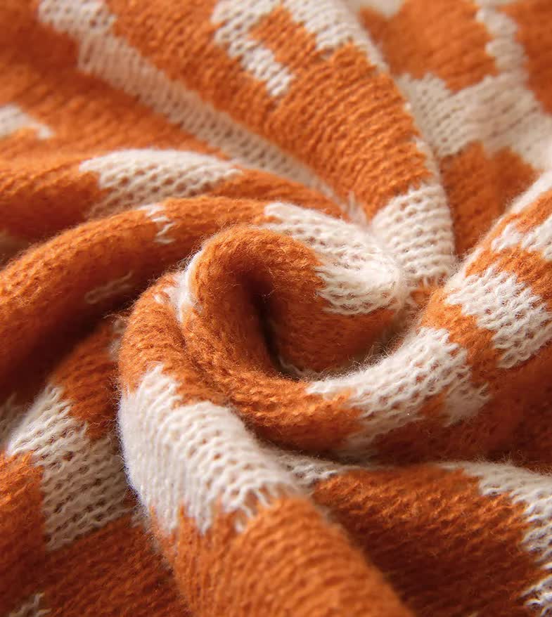 Bohemian Style Sofa Throw Blanket - Apricot Soft Faux Cashmere, 130x170cm (850g) for Office Naps & AC Cover - Image 3