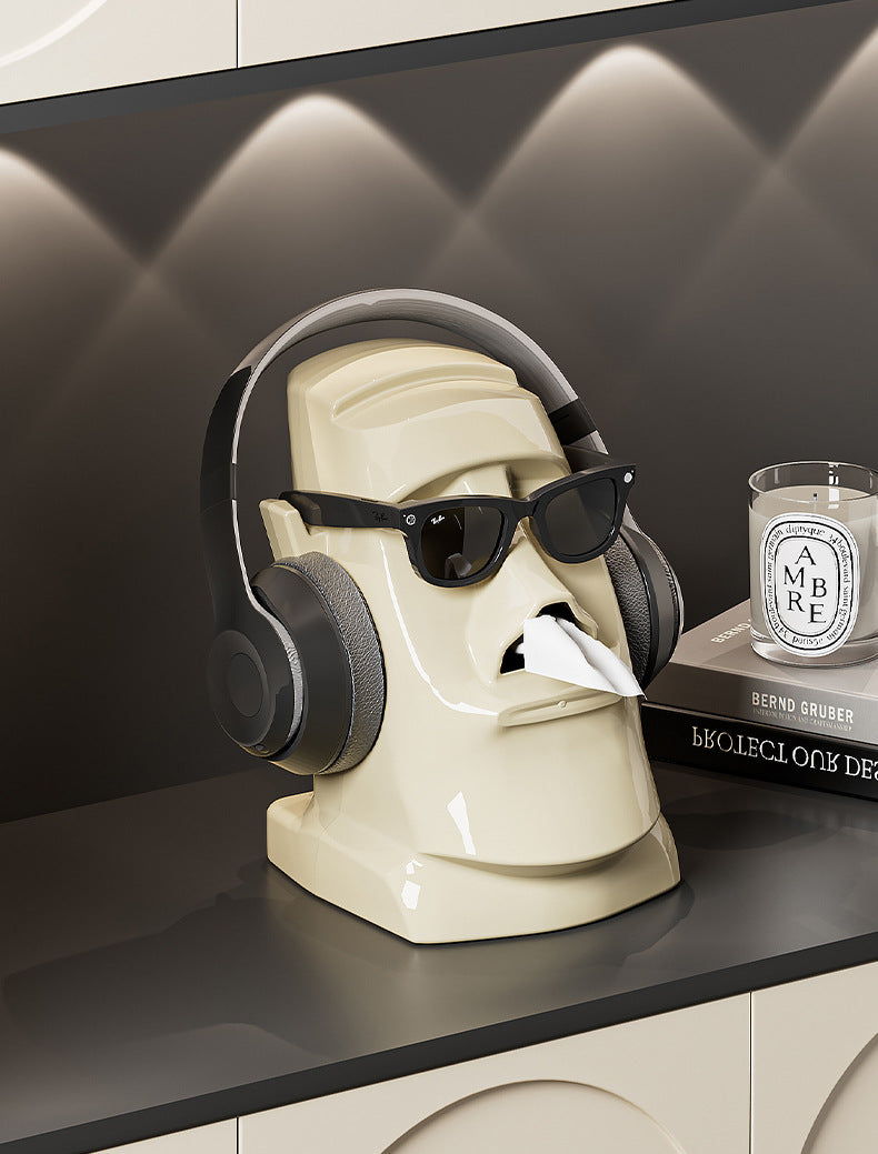 Green Versatile Desktop Headphone Stand & Tissue Box (23.5x17x14.5cm) - Image 6