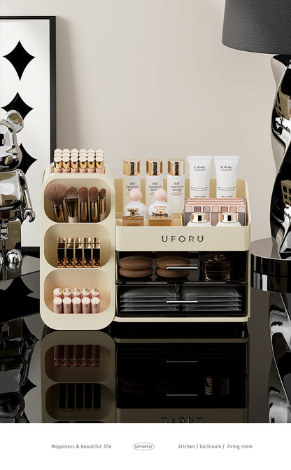 Spacious Cosmetic Organizer - Multi-Functional Vanity Storage for Lipsticks & Skincare (35x19x25cm) - Image 4