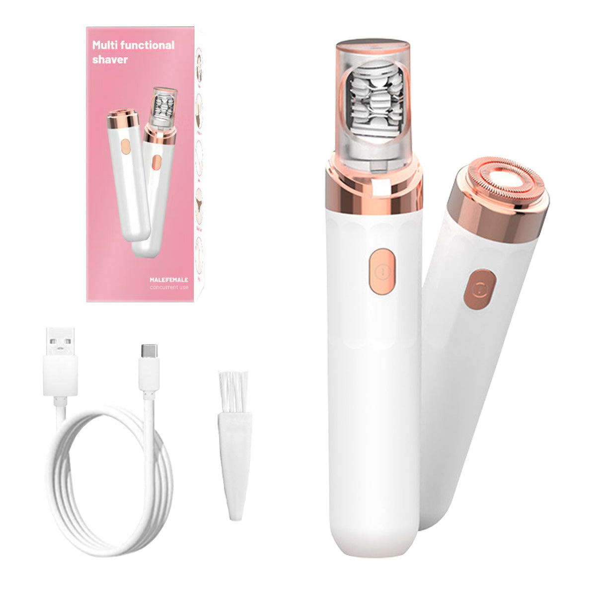 Pink 2-in-1 Mini Electric Shaver and Hair Removal Device for Women - Image 2