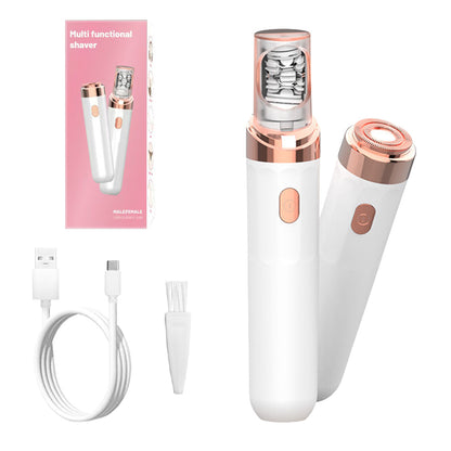 Pink 2-in-1 Mini Electric Shaver and Hair Removal Device for Women - Image 2