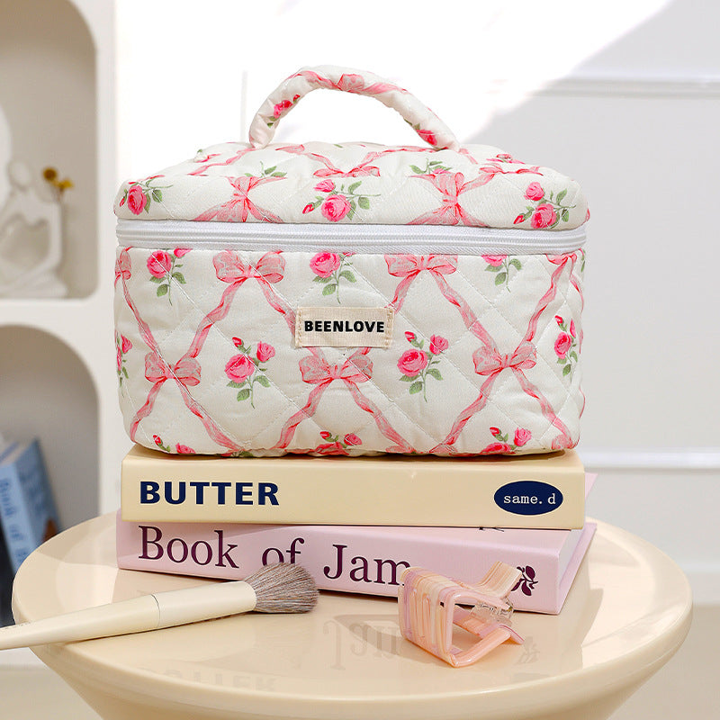 Pink Elegant 3-Piece Cosmetic Storage Set - Portable Skincare and Travel Pouch - Image 2