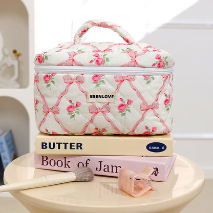 Pink Elegant 3-Piece Cosmetic Storage Set - Portable Skincare and Travel Pouch - Image 2