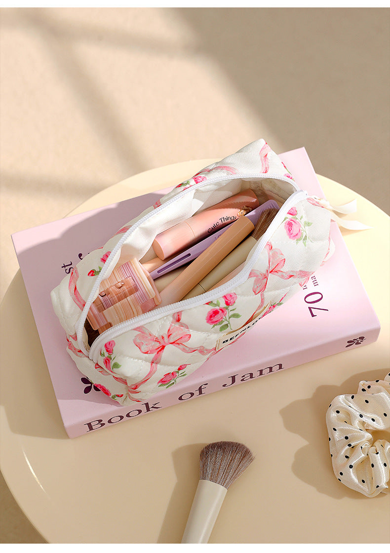 Pink Elegant 3-Piece Cosmetic Storage Set - Portable Skincare and Travel Pouch - Image 6