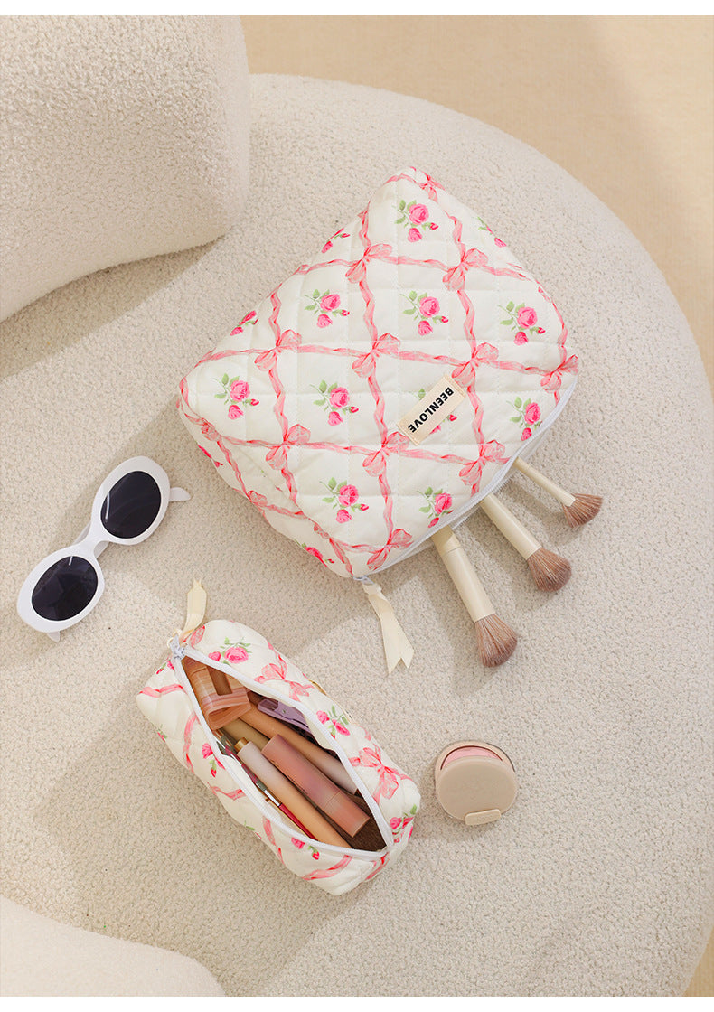 Pink Elegant 3-Piece Cosmetic Storage Set - Portable Skincare and Travel Pouch - Image 8