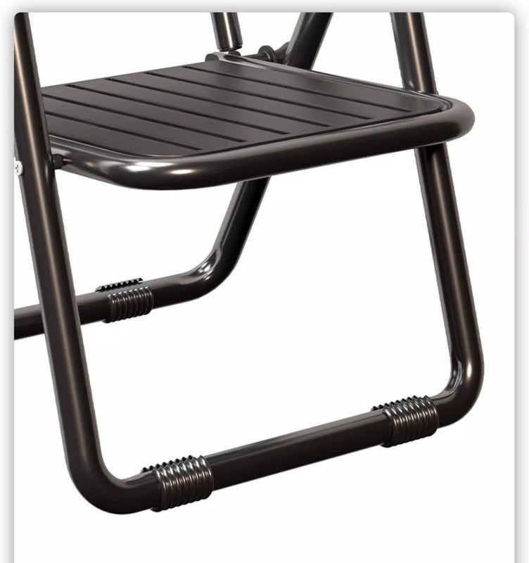 Black Portable Folding Chair - Outdoor Beach and Camping Recliner - Image 4