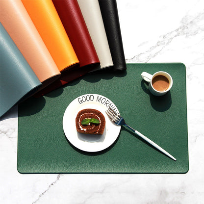 5 PCS Orange Nordic Style Leather Placemat - Anti-Slip, Heat-Resistant Table Mat 30cm x 45cm - Image 3