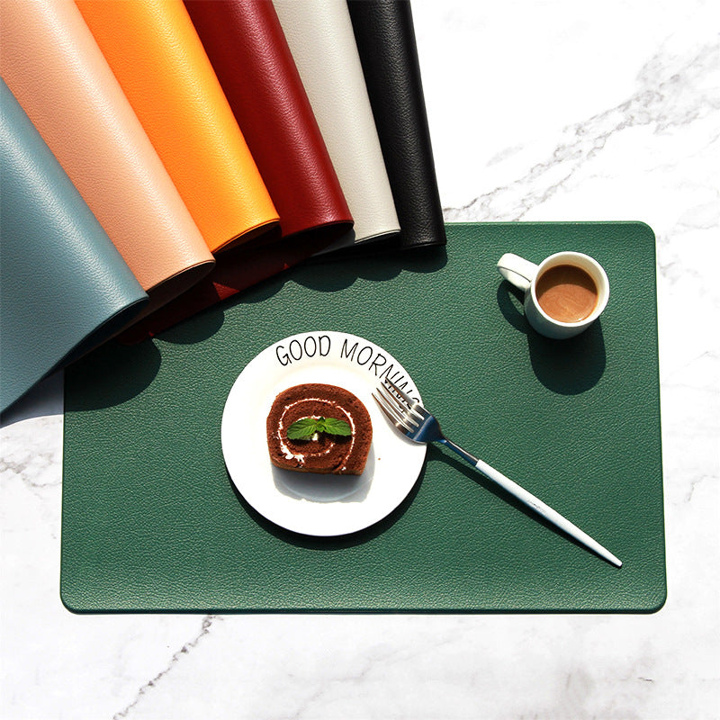 5 PCS Red Nordic Style Leather Placemat - Anti-Slip, Heat-Resistant Table Mat 30cm x 45cm - Image 3