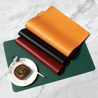 5 PCS Red Nordic Style Leather Placemat - Anti-Slip, Heat-Resistant Table Mat 30cm x 45cm - Image 4