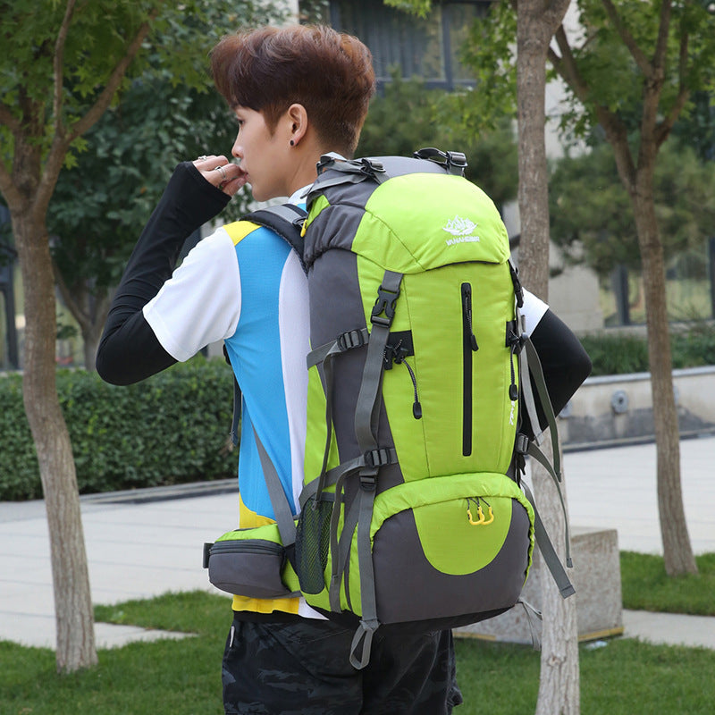 Blue 36-55L Outdoor Hiking Backpack - Durable Water Resistant Travel Bag for Trekking, Camping, and Adventure - Image 3