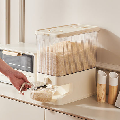 Regular Apple Green Smart Kitchen Rice Dispenser - Automatic Press-Style Rice Storage Bin - Image 2