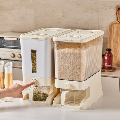 Regular Apple Green Smart Kitchen Rice Dispenser - Automatic Press-Style Rice Storage Bin - Image 5