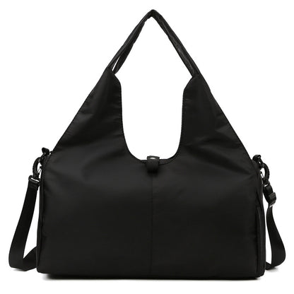 Black Stylish Women’s Travel Bag - Large-Capacity Fitness & Yoga Bag with Separate Shoe Compartment