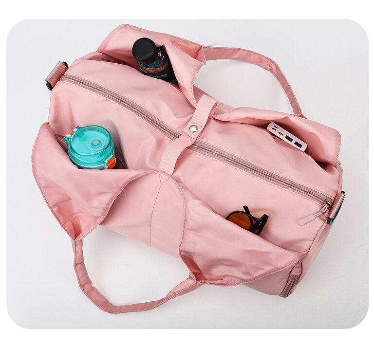 Black Stylish Women’s Travel Bag - Large-Capacity Fitness & Yoga Bag with Separate Shoe Compartment - Image 6