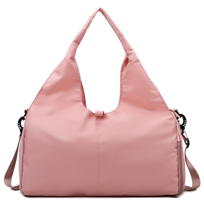 Pink Stylish Women's Travel Bag - Large-Capacity Fitness & Yoga Bag with Separate Shoe Compartment