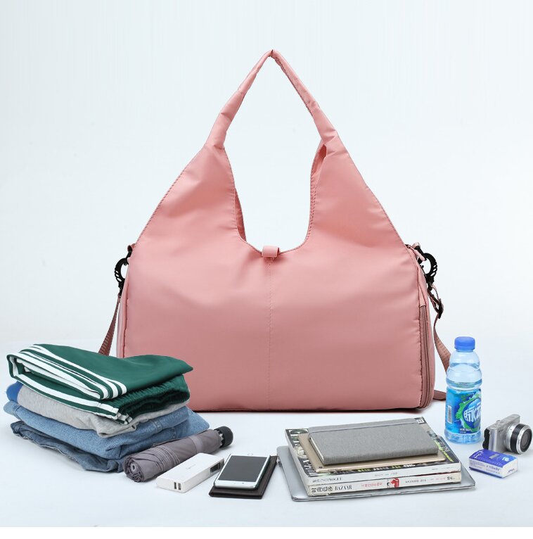 Green Stylish Women's Travel Bag - Large-Capacity Fitness & Yoga Bag with Separate Shoe Compartment - Image 4
