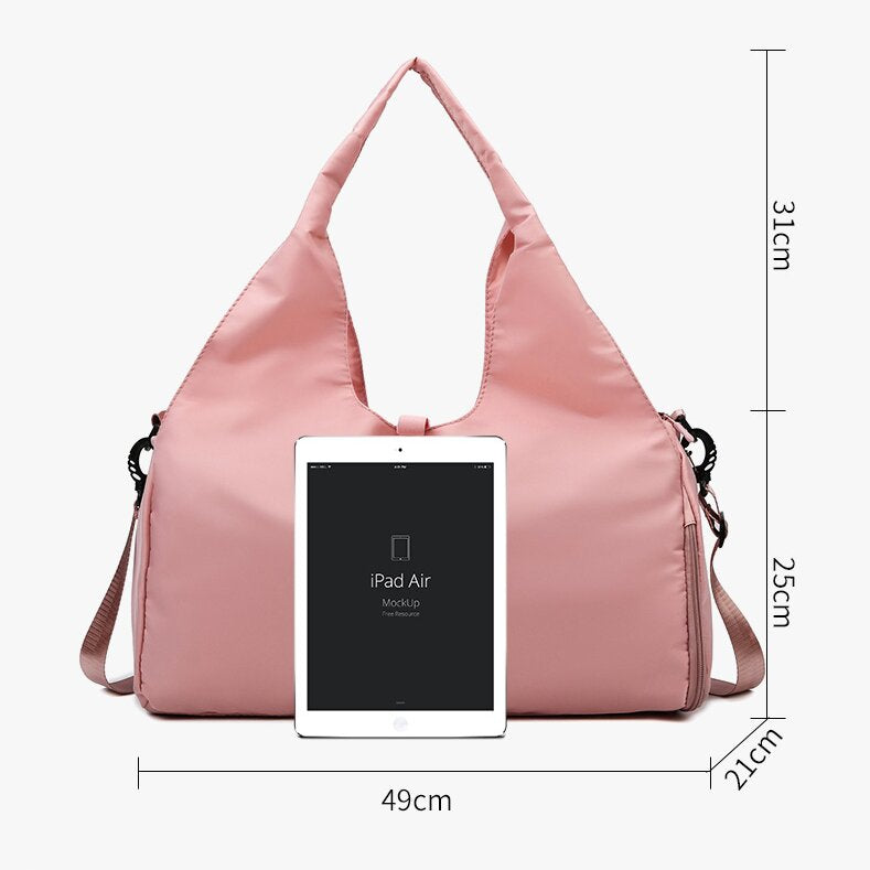 Green Stylish Women's Travel Bag - Large-Capacity Fitness & Yoga Bag with Separate Shoe Compartment - Image 5