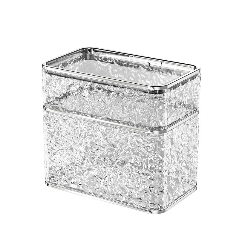 2PCS Stylish Double-Layer Transparent Wave-Textured Tissue Box Holder - Stylish Bathroom Storage - Image 4