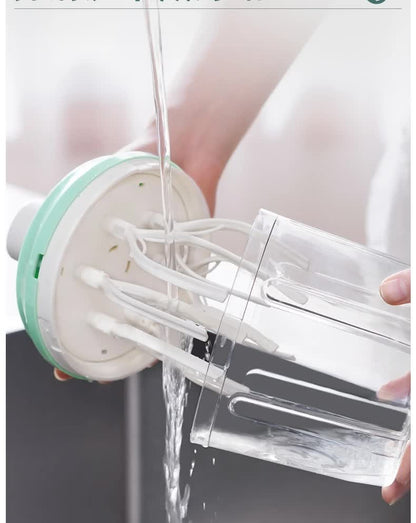 Manual Rotary Egg Beater & Cream Whisk 1200ml - Hand Crank Kitchen Mixer for Baking - Durable ABS Material Green - Image 6