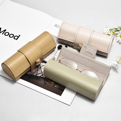 3 PCS Cute Bear PU Leather Glasses Case Large Capacity - Portable Protective Sunglasses Holder for Big Frames - Grey Eyewear Storage Box - Image 3