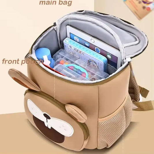Yellow Tiger Cute Animal  Kids Backpack - Lightweight Toddler School Bag - Soft 3D Cartoon Daypack for Kindergarten & Childcare- Boys Girls Ages 1-3 - Image 2