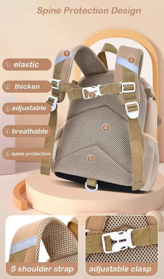 Khaki Rabbit Cute Animal  Kids Backpack - Lightweight Toddler School Bag - Soft 3D Cartoon Daypack for Kindergarten & Childcare- Boys Girls Ages 1-3 - Image 5