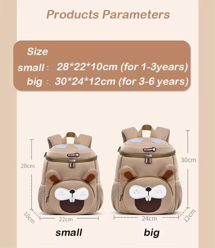 Grey Cat Cute Animal  Kids Backpack - Lightweight Toddler School Bag - Soft 3D Cartoon Daypack for Kindergarten & Childcare- Boys Girls Ages 3-6 - Image 8