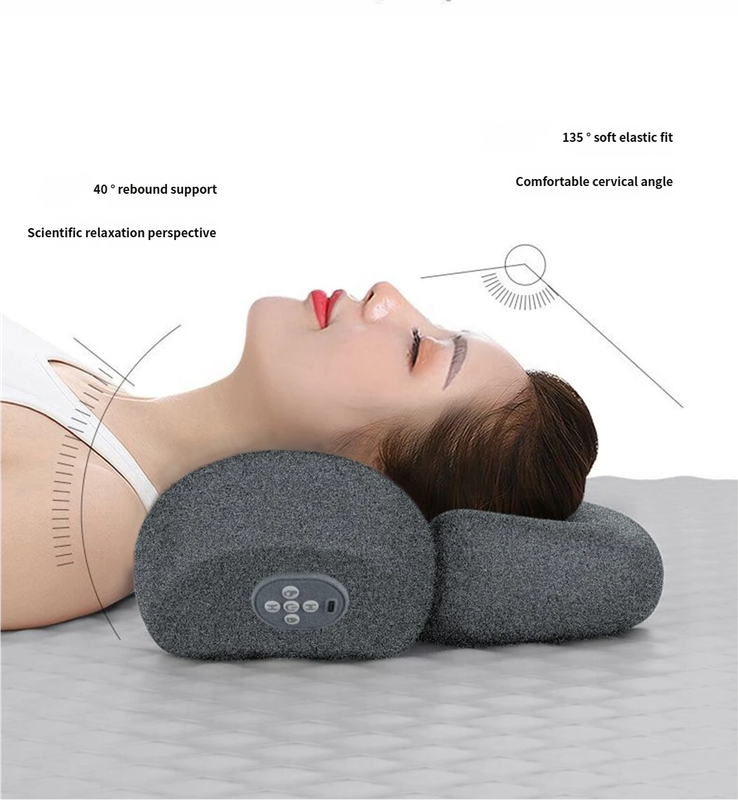 USB-Powered Memory Foam Neck Pillow, Electric Cervical Neck Massage Pillow with 15-Minute Timer - Ergonomic Contoured Sleep Aid Cushion  - Image 3
